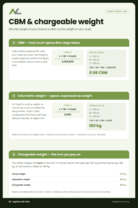 NL Logistics guide: CBM and chargeable weight